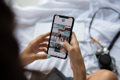 scrolling on social media to view Top Influencers in Digital Marketing