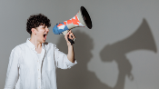 announcing using a megaphone