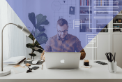 man using laptop