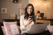 woman using mobile phone