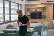 Man lookin at phone