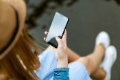 woman using phone