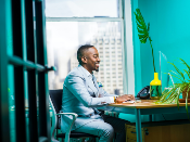 Man sitting at desk