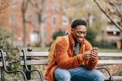 man using mobile phone