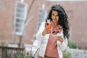 Woman starring at her phone