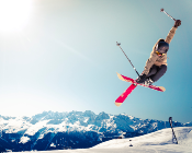 Man snow skating