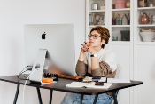 woman using a computer
