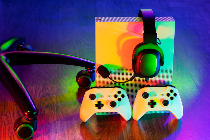 Controls and headset part of Video Game Marketing