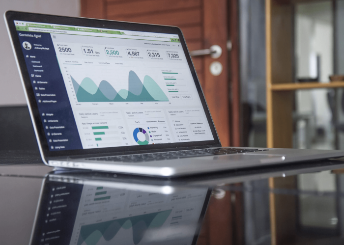 Laptop showing SaaS digital Marketing Analytics