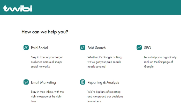 digital marketing packages Twibi