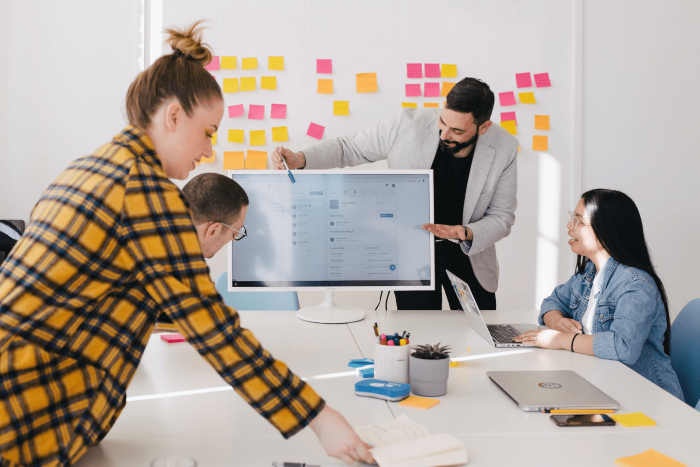 Small business marketing consulting team