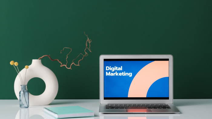 laptop showing digital marketing