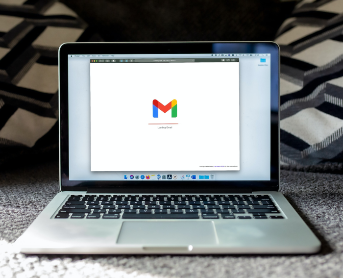 Gmail showing on a computer screen in relation to real estate email marketing templates